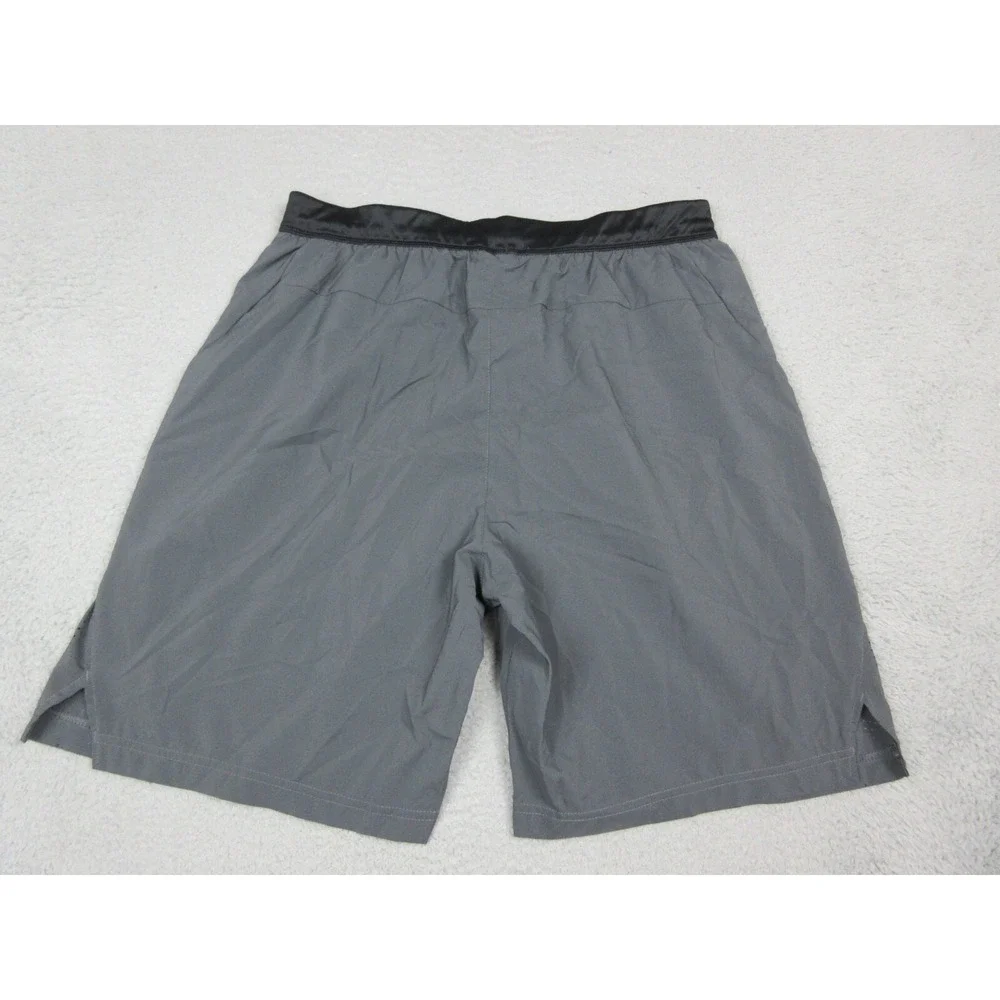 Adidas Shorts Mens Large Gray Microfiber 10 Inch Running Athletic Gym Pockets